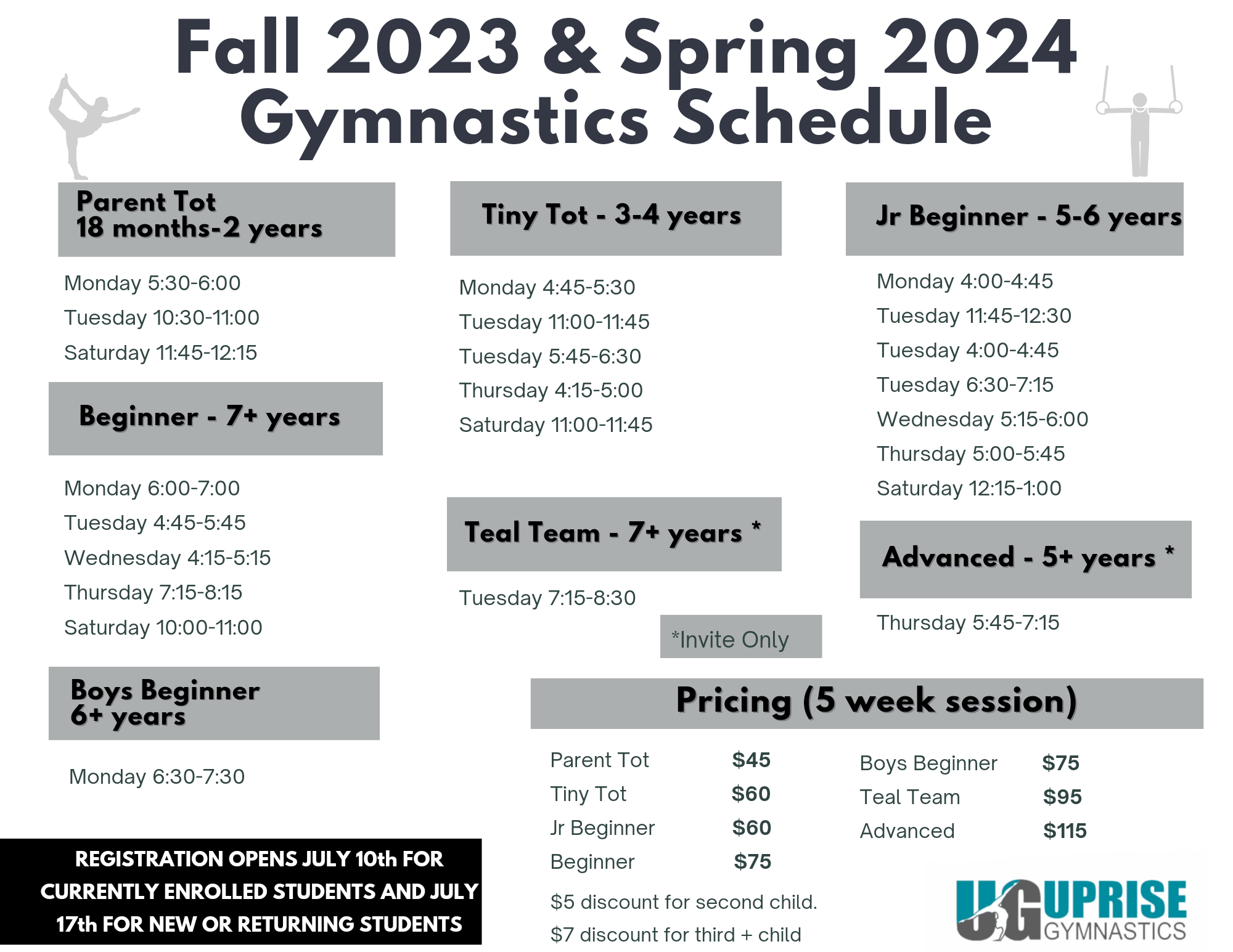 Schedule - Uprise Gymnastics